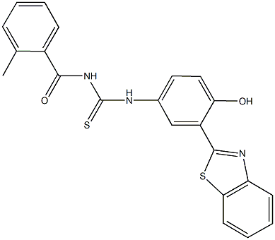 N-[3-(1,3-benzothiazol-2-yl)-4-hydroxyphenyl]-N'-(2-methylbenzoyl)thiourea Struktur