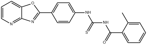 N-(2-methylbenzoyl)-N'-(4-[1,3]oxazolo[4,5-b]pyridin-2-ylphenyl)thiourea Struktur