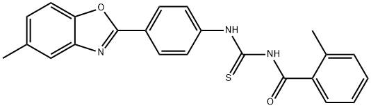 N-[4-(5-methyl-1,3-benzoxazol-2-yl)phenyl]-N'-(2-methylbenzoyl)thiourea Struktur