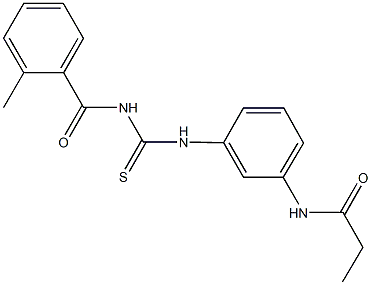 N-[3-({[(2-methylbenzoyl)amino]carbothioyl}amino)phenyl]propanamide Struktur