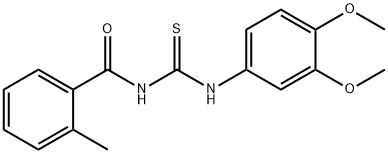 N-(3,4-dimethoxyphenyl)-N'-(2-methylbenzoyl)thiourea Struktur