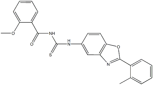 N-(2-methoxybenzoyl)-N'-[2-(2-methylphenyl)-1,3-benzoxazol-5-yl]thiourea Struktur