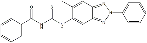 N-benzoyl-N'-(6-methyl-2-phenyl-2H-1,2,3-benzotriazol-5-yl)thiourea Struktur