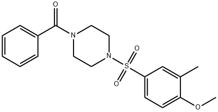 4-[(4-benzoyl-1-piperazinyl)sulfonyl]-2-methylphenyl methyl ether Struktur