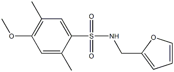 N-(2-furylmethyl)-4-methoxy-2,5-dimethylbenzenesulfonamide Struktur