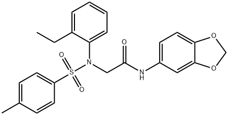 N-(1,3-benzodioxol-5-yl)-2-{2-ethyl[(4-methylphenyl)sulfonyl]anilino}acetamide Struktur