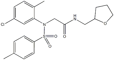 2-{5-chloro-2-methyl[(4-methylphenyl)sulfonyl]anilino}-N-(tetrahydro-2-furanylmethyl)acetamide Struktur