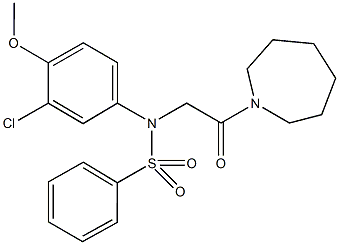 N-[2-(1-azepanyl)-2-oxoethyl]-N-(3-chloro-4-methoxyphenyl)benzenesulfonamide Struktur