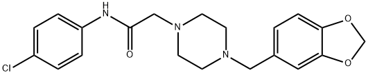 2-[4-(1,3-benzodioxol-5-ylmethyl)-1-piperazinyl]-N-(4-chlorophenyl)acetamide Struktur