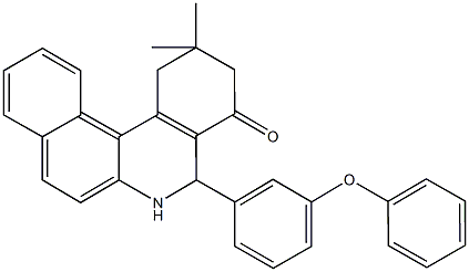 2,2-dimethyl-5-(3-phenoxyphenyl)-2,3,5,6-tetrahydrobenzo[a]phenanthridin-4(1H)-one Struktur