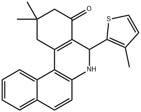 2,2-dimethyl-5-(3-methyl-2-thienyl)-2,3,5,6-tetrahydrobenzo[a]phenanthridin-4(1H)-one Struktur