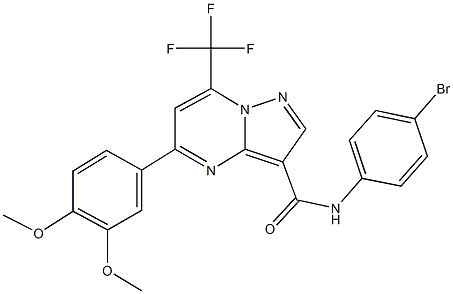 N-(4-bromophenyl)-5-(3,4-dimethoxyphenyl)-7-(trifluoromethyl)pyrazolo[1,5-a]pyrimidine-3-carboxamide Struktur