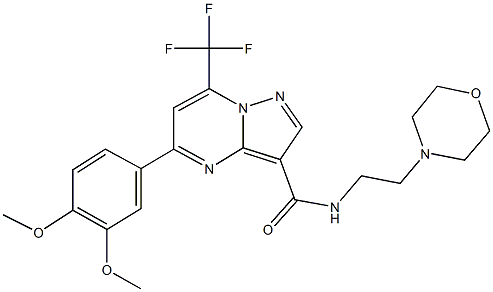 5-(3,4-dimethoxyphenyl)-N-[2-(4-morpholinyl)ethyl]-7-(trifluoromethyl)pyrazolo[1,5-a]pyrimidine-3-carboxamide Struktur