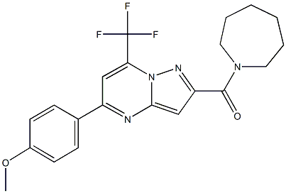 2-(1-azepanylcarbonyl)-5-(4-methoxyphenyl)-7-(trifluoromethyl)pyrazolo[1,5-a]pyrimidine Struktur