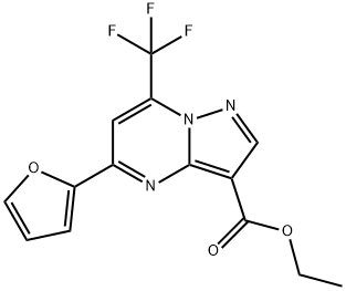 ethyl 5-(2-furyl)-7-(trifluoromethyl)pyrazolo[1,5-a]pyrimidine-3-carboxylate Struktur