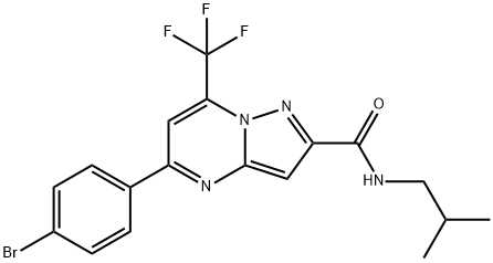 5-(4-bromophenyl)-N-isobutyl-7-(trifluoromethyl)pyrazolo[1,5-a]pyrimidine-2-carboxamide Struktur