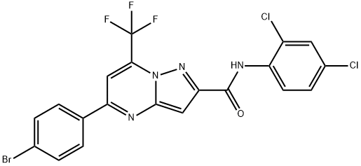 5-(4-bromophenyl)-N-(2,4-dichlorophenyl)-7-(trifluoromethyl)pyrazolo[1,5-a]pyrimidine-2-carboxamide Struktur