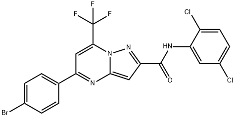 5-(4-bromophenyl)-N-(2,5-dichlorophenyl)-7-(trifluoromethyl)pyrazolo[1,5-a]pyrimidine-2-carboxamide Struktur