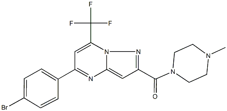 5-(4-bromophenyl)-2-[(4-methyl-1-piperazinyl)carbonyl]-7-(trifluoromethyl)pyrazolo[1,5-a]pyrimidine Struktur