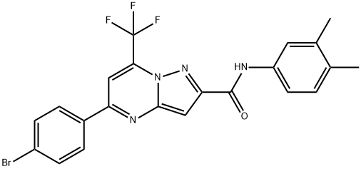 5-(4-bromophenyl)-N-(3,4-dimethylphenyl)-7-(trifluoromethyl)pyrazolo[1,5-a]pyrimidine-2-carboxamide Struktur