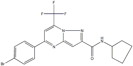 5-(4-bromophenyl)-N-cyclopentyl-7-(trifluoromethyl)pyrazolo[1,5-a]pyrimidine-2-carboxamide Struktur