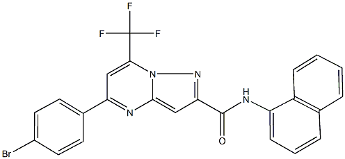 5-(4-bromophenyl)-N-(1-naphthyl)-7-(trifluoromethyl)pyrazolo[1,5-a]pyrimidine-2-carboxamide Struktur