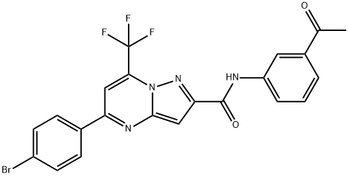 N-(3-acetylphenyl)-5-(4-bromophenyl)-7-(trifluoromethyl)pyrazolo[1,5-a]pyrimidine-2-carboxamide Struktur