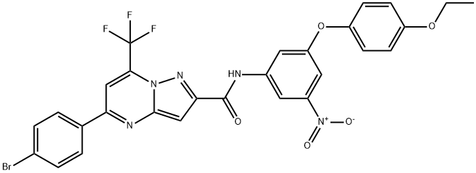 5-(4-bromophenyl)-N-{3-(4-ethoxyphenoxy)-5-nitrophenyl}-7-(trifluoromethyl)pyrazolo[1,5-a]pyrimidine-2-carboxamide Struktur