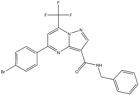 N-benzyl-5-(4-bromophenyl)-7-(trifluoromethyl)pyrazolo[1,5-a]pyrimidine-3-carboxamide Struktur