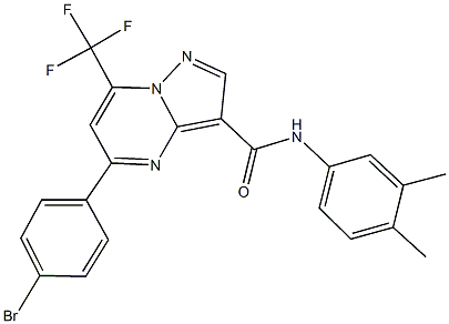 5-(4-bromophenyl)-N-(3,4-dimethylphenyl)-7-(trifluoromethyl)pyrazolo[1,5-a]pyrimidine-3-carboxamide Struktur