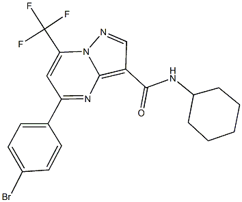 5-(4-bromophenyl)-N-cyclohexyl-7-(trifluoromethyl)pyrazolo[1,5-a]pyrimidine-3-carboxamide Struktur