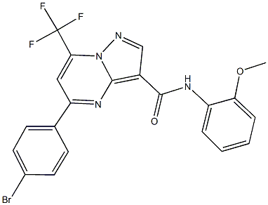 5-(4-bromophenyl)-N-(2-methoxyphenyl)-7-(trifluoromethyl)pyrazolo[1,5-a]pyrimidine-3-carboxamide Struktur