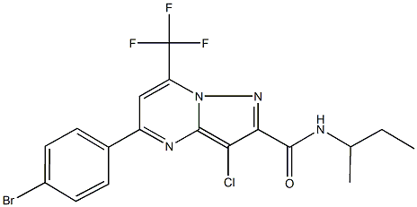 5-(4-bromophenyl)-N-(sec-butyl)-3-chloro-7-(trifluoromethyl)pyrazolo[1,5-a]pyrimidine-2-carboxamide Struktur