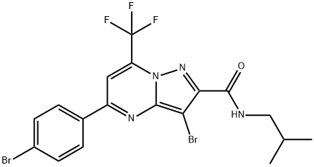 3-bromo-5-(4-bromophenyl)-N-isobutyl-7-(trifluoromethyl)pyrazolo[1,5-a]pyrimidine-2-carboxamide Struktur