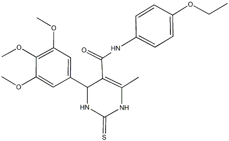 N-(4-ethoxyphenyl)-6-methyl-2-thioxo-4-(3,4,5-trimethoxyphenyl)-1,2,3,4-tetrahydropyrimidine-5-carboxamide Struktur