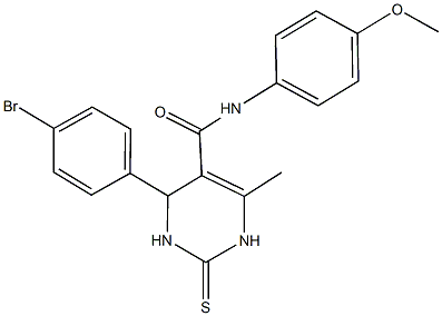 4-(4-bromophenyl)-N-(4-methoxyphenyl)-6-methyl-2-thioxo-1,2,3,4-tetrahydro-5-pyrimidinecarboxamide Struktur