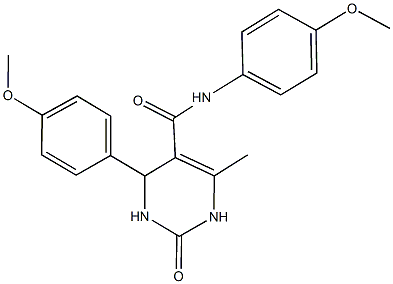 N,4-bis(4-methoxyphenyl)-6-methyl-2-oxo-1,2,3,4-tetrahydro-5-pyrimidinecarboxamide Struktur