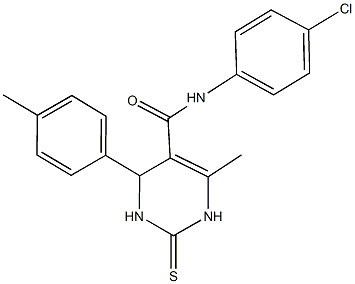 N-(4-chlorophenyl)-6-methyl-4-(4-methylphenyl)-2-thioxo-1,2,3,4-tetrahydro-5-pyrimidinecarboxamide Struktur