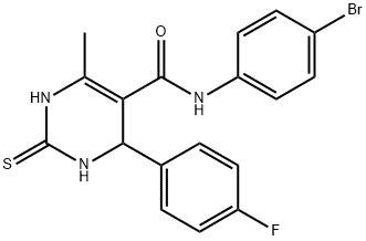 N-(4-bromophenyl)-4-(4-fluorophenyl)-6-methyl-2-thioxo-1,2,3,4-tetrahydropyrimidine-5-carboxamide Struktur