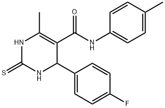 4-(4-fluorophenyl)-6-methyl-N-(4-methylphenyl)-2-thioxo-1,2,3,4-tetrahydro-5-pyrimidinecarboxamide Struktur