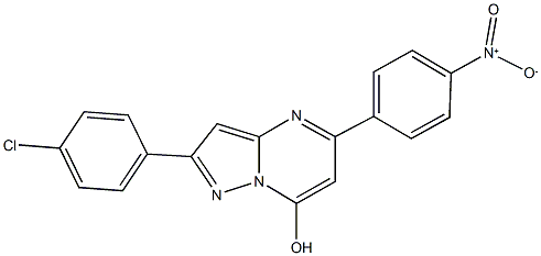 2-(4-chlorophenyl)-5-{4-nitrophenyl}pyrazolo[1,5-a]pyrimidin-7-ol Struktur