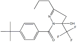 1-(4-tert-butylbenzoyl)-3-propyl-5-(trifluoromethyl)-4,5-dihydro-1H-pyrazol-5-ol Struktur