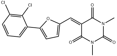 5-{[5-(2,3-dichlorophenyl)-2-furyl]methylene}-1,3-dimethyl-2,4,6(1H,3H,5H)-pyrimidinetrione Struktur