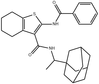 N-[1-(1-adamantyl)ethyl]-2-(benzoylamino)-4,5,6,7-tetrahydro-1-benzothiophene-3-carboxamide Struktur