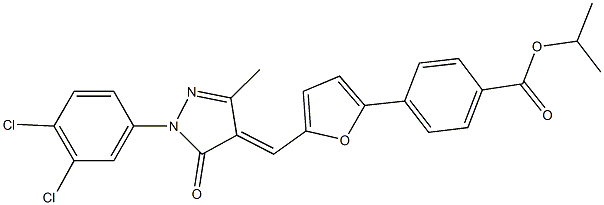 isopropyl 4-(5-{[1-(3,4-dichlorophenyl)-3-methyl-5-oxo-1,5-dihydro-4H-pyrazol-4-ylidene]methyl}-2-furyl)benzoate Struktur