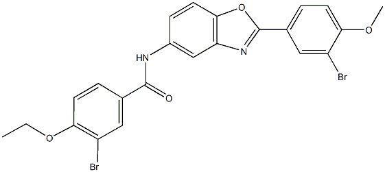 3-bromo-N-[2-(3-bromo-4-methoxyphenyl)-1,3-benzoxazol-5-yl]-4-ethoxybenzamide Struktur