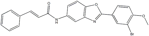 N-[2-(3-bromo-4-methoxyphenyl)-1,3-benzoxazol-5-yl]-3-phenylacrylamide Struktur