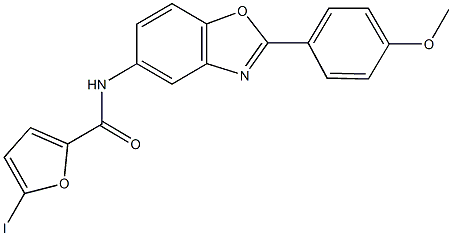 5-iodo-N-[2-(4-methoxyphenyl)-1,3-benzoxazol-5-yl]-2-furamide Struktur