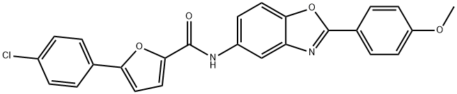 5-(4-chlorophenyl)-N-[2-(4-methoxyphenyl)-1,3-benzoxazol-5-yl]-2-furamide Struktur