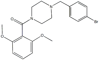 1-{[2,6-bis(methyloxy)phenyl]carbonyl}-4-[(4-bromophenyl)methyl]piperazine Struktur